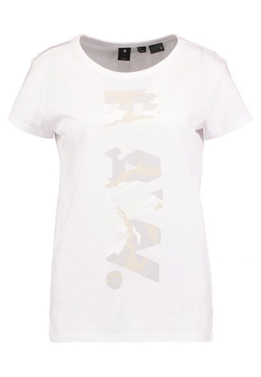 GStar DANARIUS STRAIGHT R T S/S Camiseta print white