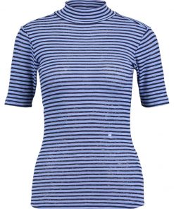 GStar XINVA SLIM FUNNEL T 1/2 SL Camiseta print dark lapo blue/sartho blue stripe