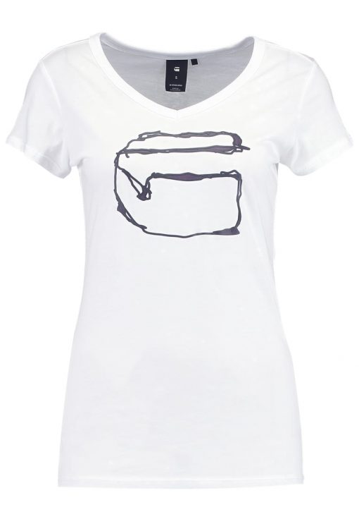 GStar MONTHON SLIM V T S/S Camiseta print white