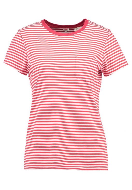 Levi's® THE PERFECT POCKET TEE Camiseta print rot/weiß