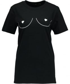 Missguided NIPPLE HEART Camiseta print black