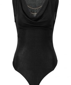 Missguided CHAIN FRONT COWL Top black
