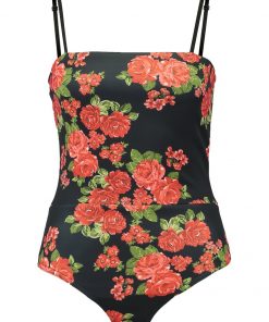Missguided STRAIGHT NECK FLORAL Top black