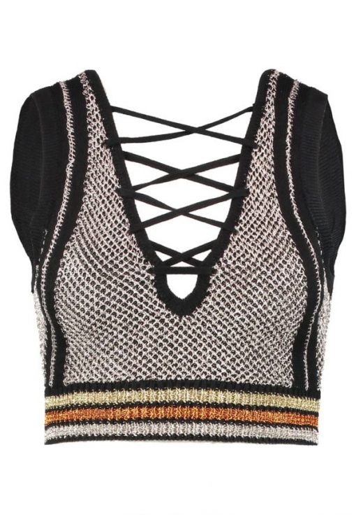 Missguided LACE UP FRONT  Top multi