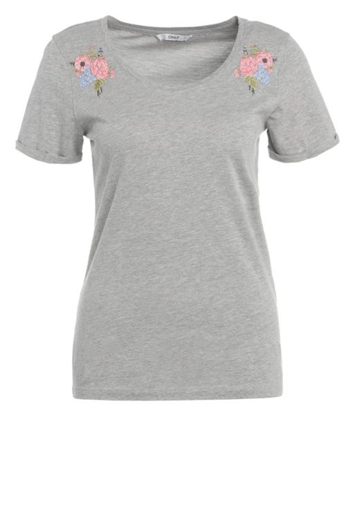 ONLY ONLSOFIE FLOWER  Camiseta print light grey melange