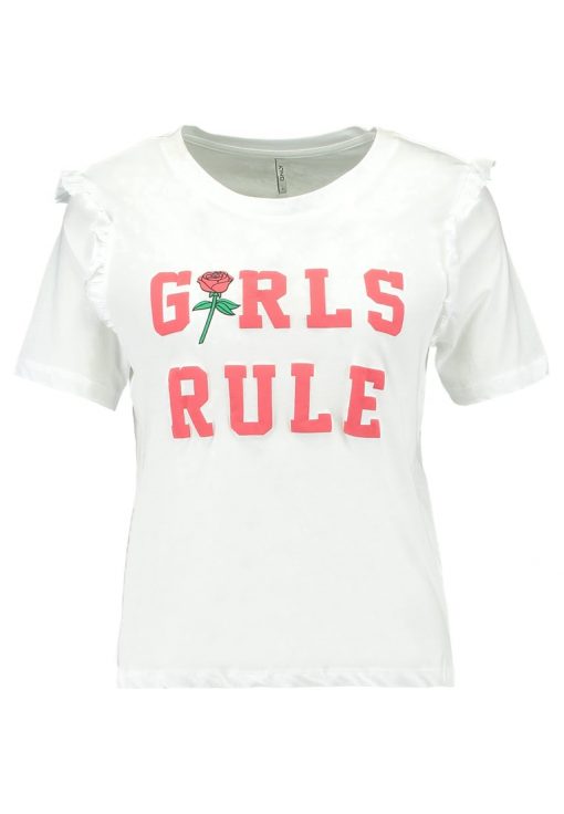 ONLY ONLGIRLS RUFFLE PRINT Camiseta print bright white