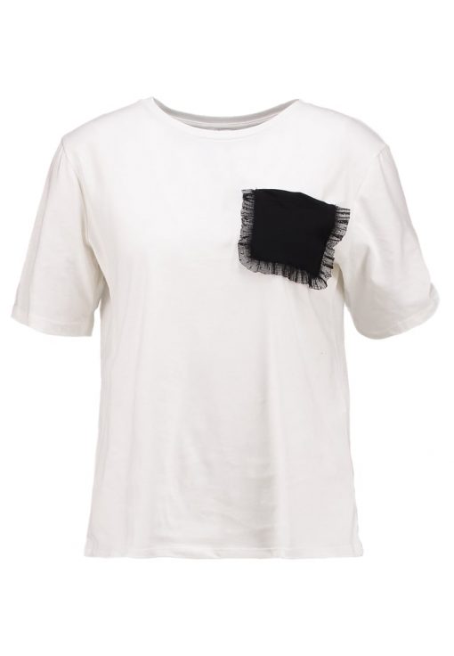 ONLY ONLLUCA  Camiseta print cloud dancer/black pocket
