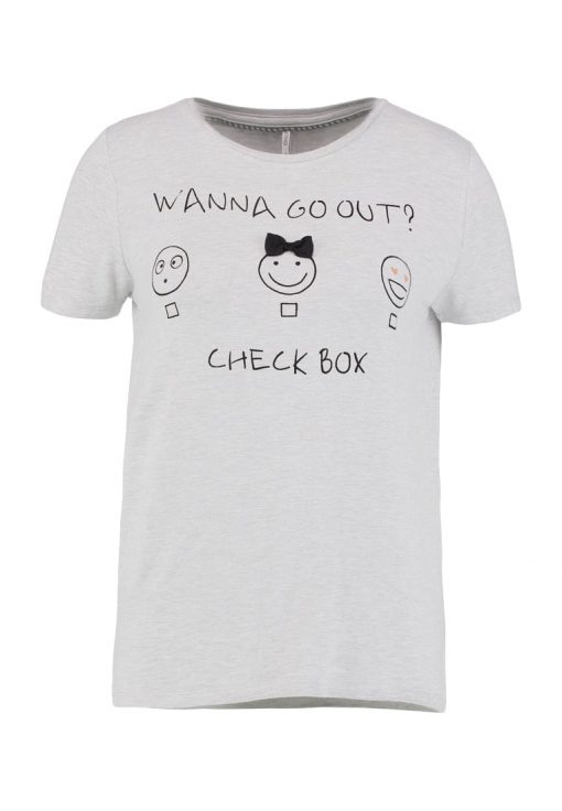ONLY ONLMELONIE BOX  Camiseta print light grey melange