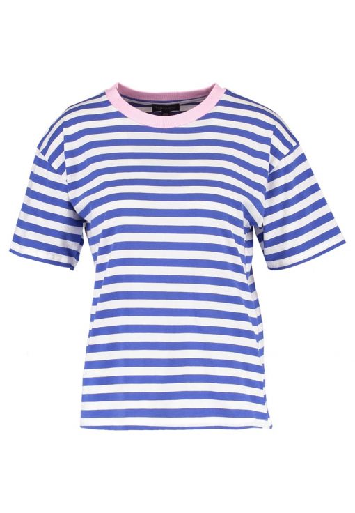 Topshop STRIPE Camiseta print blue