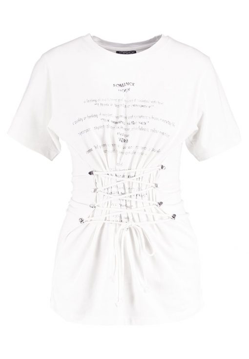 Topshop ROMANCE CORSET Camiseta print cream