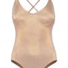 Topshop LAME STRAPPY Top rose