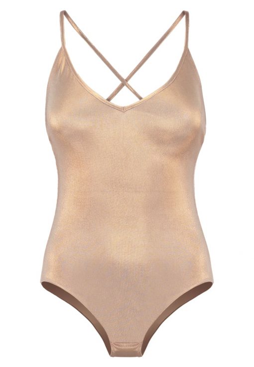 Topshop LAME STRAPPY Top rose