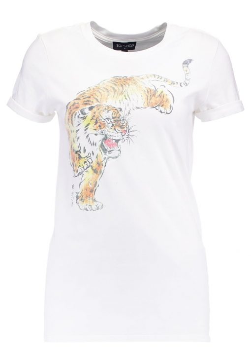 Topshop TIGER GRAPHIC Camiseta print white
