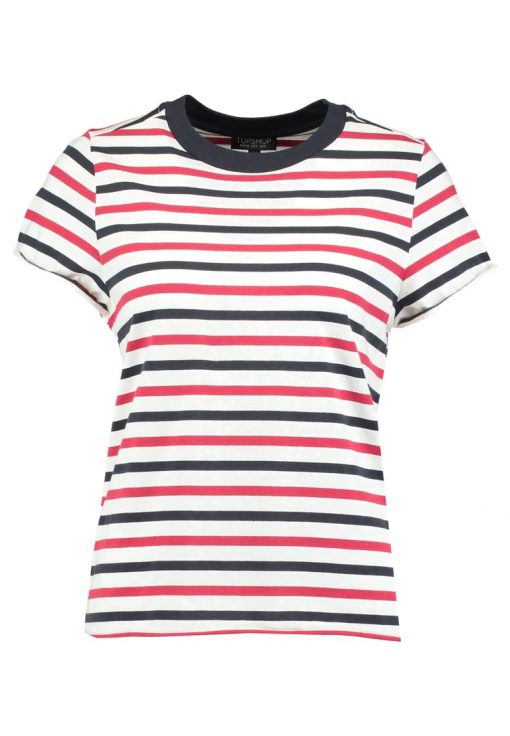 Topshop STRIPE ROLL BACK  Camiseta print red