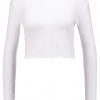Topshop LETTUCE CROP    Camiseta manga larga white