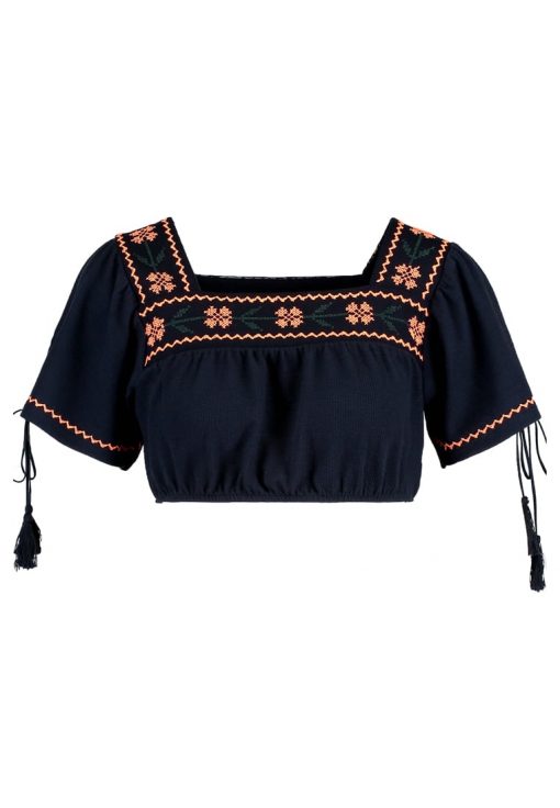 Topshop FOLK FLURO Camiseta print navyblue