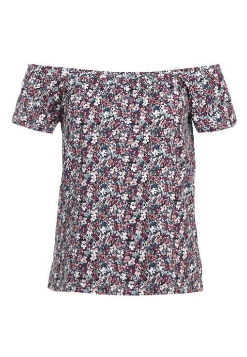 Vero Moda VMJANE OFFSHOULDER  Camiseta print navy blazer/rosa