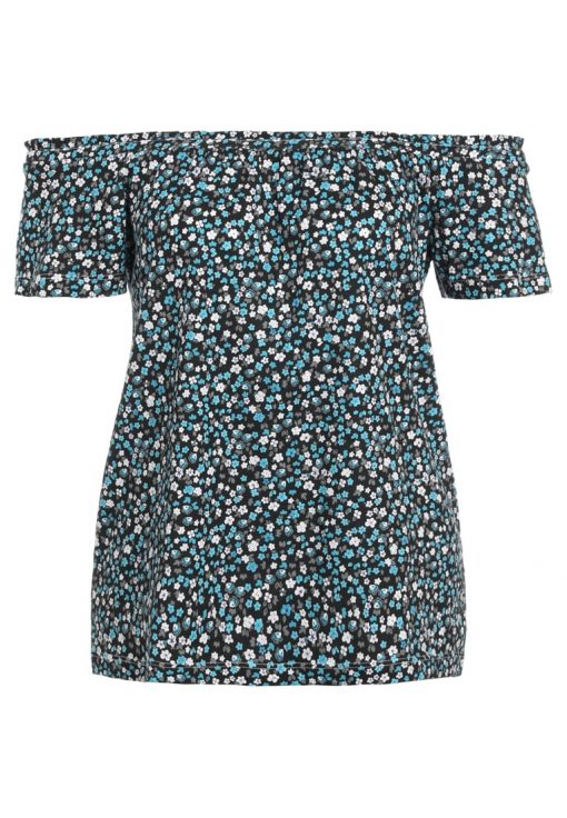 Vero Moda VMJANE OFFSHOULDER  Camiseta print black beauty/blue