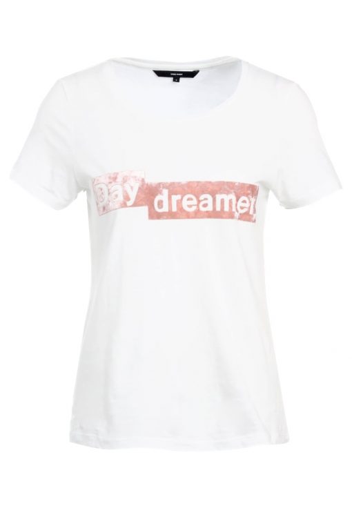 Vero Moda VMAIYO BOX Camiseta print snow white/faded rose