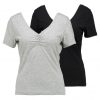 Vero Moda VMMARIELLA SHIRRED NECK 2 PACK Camiseta básica light grey melange/black