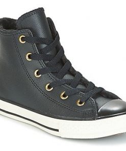 Converse Zapatillas altas CHUCK TAYLOR ALL STAR LEATHER + FUR HI BLACK/BLACK/EGRET para niña